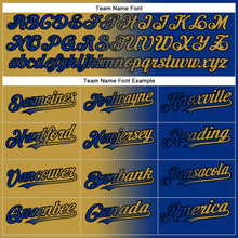 Load image into Gallery viewer, Custom Royal Old Gold-Black Authentic Gradient Fashion Baseball Jersey