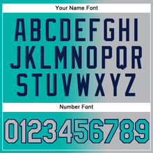 Load image into Gallery viewer, Custom Aqua Gray-Navy Authentic Gradient Fashion Baseball Jersey