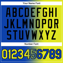 Load image into Gallery viewer, Custom Thunder Blue Neon Yellow-Black Authentic Gradient Fashion Baseball Jersey