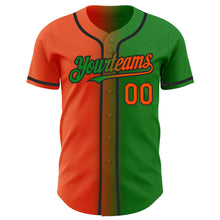 Load image into Gallery viewer, Custom Grass Green Orange-Black Authentic Gradient Fashion Baseball Jersey