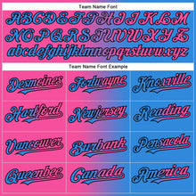 Load image into Gallery viewer, Custom Electric Blue Pink-Black Authentic Gradient Fashion Baseball Jersey