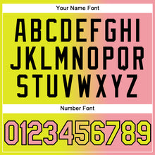 Load image into Gallery viewer, Custom Neon Yellow Medium Pink-Black Authentic Gradient Fashion Baseball Jersey