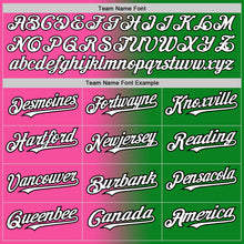 Load image into Gallery viewer, Custom Grass Green White Pink-Black Authentic Gradient Fashion Baseball Jersey
