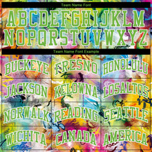 Load image into Gallery viewer, Custom Graffiti Pattern Neon Green-White Round Neck Sublimation Basketball Suit Jersey