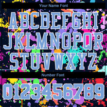 Load image into Gallery viewer, Custom Graffiti Pattern Light Blue-White Round Neck Sublimation Basketball Suit Jersey