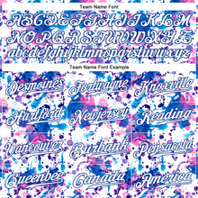 Load image into Gallery viewer, Custom Graffiti Pattern White-Royal 3D Abstract Watercolor Authentic Baseball Jersey