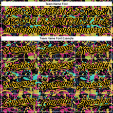 Load image into Gallery viewer, Custom Graffiti Pattern Black-Gold 3D Grunge Shabby Authentic Baseball Jersey