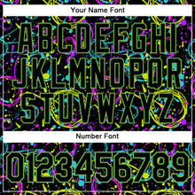Load image into Gallery viewer, Custom Graffiti Pattern Black-Neon Green 3D Neon Splatter Authentic Baseball Jersey
