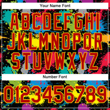 Load image into Gallery viewer, Custom Graffiti Pattern Red-Gold 3D Colorful Splattered Messy Art Ink Paintbrush Drawing Authentic Baseball Jersey