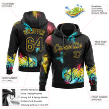 Load image into Gallery viewer, Custom Stitched Graffiti Pattern Black-Gold 3D Sports Pullover Sweatshirt Hoodie