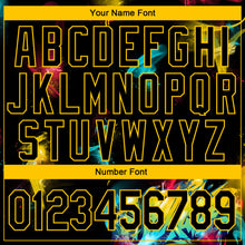 Load image into Gallery viewer, Custom Stitched Graffiti Pattern Black-Gold 3D Sports Pullover Sweatshirt Hoodie