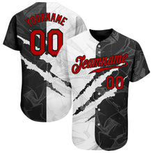 Load image into Gallery viewer, Custom Graffiti Pattern Red-Black 3D Scratch Authentic Baseball Jersey