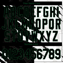 Load image into Gallery viewer, Custom Graffiti Pattern Black-Kelly Green 3D Scratch Authentic Baseball Jersey