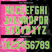 Load image into Gallery viewer, Custom Graffiti Pattern Neon Green Black-Pink 3D Scratch Authentic Baseball Jersey