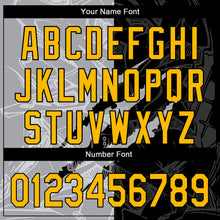Load image into Gallery viewer, Custom Graffiti Pattern Gold Black-Gray 3D Scratch Authentic Baseball Jersey