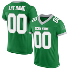 Load image into Gallery viewer, Custom Grass Green White-Gray Mesh Authentic Football Jersey