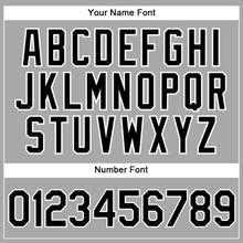 Load image into Gallery viewer, Custom Gray Black Pinstripe Black-White Authentic Baseball Jersey