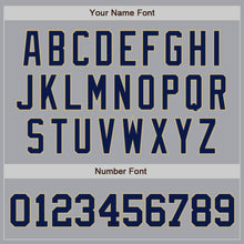 Load image into Gallery viewer, Custom Gray Navy-Vegas Gold Authentic Baseball Jersey