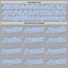 Load image into Gallery viewer, Custom Gray Light Blue-White Authentic Baseball Jersey