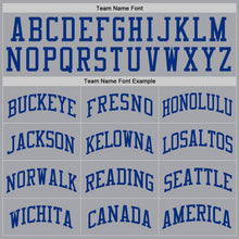Load image into Gallery viewer, Custom Gray Royal Authentic Baseball Jersey