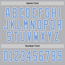 Load image into Gallery viewer, Custom Gray Light Blue-White Hockey Jersey