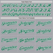 Load image into Gallery viewer, Custom Gray Kelly Green-White Authentic Baseball Jersey