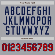 Load image into Gallery viewer, Custom Gray Red Pinstripe Red-Navy Authentic Baseball Jersey