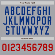 Load image into Gallery viewer, Custom Gray Royal Pinstripe Royal-Red Authentic Baseball Jersey