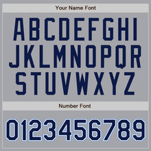 Load image into Gallery viewer, Custom Gray Navy Pinstripe Navy-Light Blue Authentic Baseball Jersey