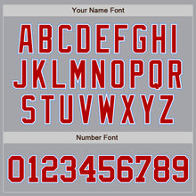 Load image into Gallery viewer, Custom Gray Red White-Light Blue Authentic Baseball Jersey