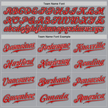 Load image into Gallery viewer, Custom Gray Red White-Black Authentic Baseball Jersey