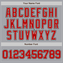 Load image into Gallery viewer, Custom Gray Red White-Black Authentic Baseball Jersey