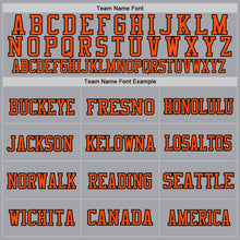 Load image into Gallery viewer, Custom Gray Black-Orange Mesh Authentic Football Jersey