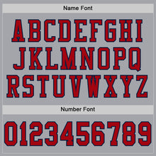 Load image into Gallery viewer, Custom Gray Red-Navy Mesh Authentic Football Jersey