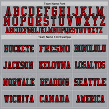 Load image into Gallery viewer, Custom Gray Black-Red Mesh Authentic Football Jersey