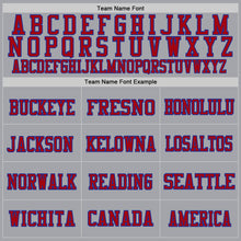 Load image into Gallery viewer, Custom Gray Royal-Red Mesh Authentic Football Jersey