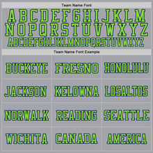 Load image into Gallery viewer, Custom Gray Neon Green-Navy Mesh Authentic Football Jersey