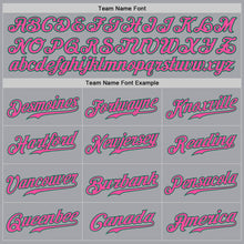 Load image into Gallery viewer, Custom Gray Pink-Kelly Green Authentic Baseball Jersey