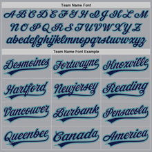 Load image into Gallery viewer, Custom Gray Navy-Teal Authentic Baseball Jersey