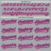 Load image into Gallery viewer, Custom Gray Light Blue Black-Pink Authentic Baseball Jersey