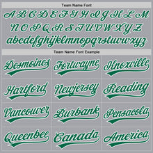 Load image into Gallery viewer, Custom Gray Kelly Green-White Authentic Baseball Jersey