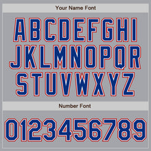 Load image into Gallery viewer, Custom Gray Royal-Red Authentic Baseball Jersey