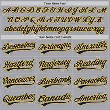 Load image into Gallery viewer, Custom Gray Navy-Gold Authentic Baseball Jersey
