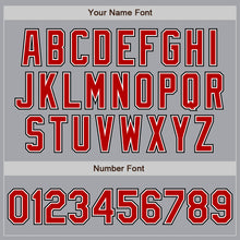 Load image into Gallery viewer, Custom Gray Red-Black Authentic Baseball Jersey