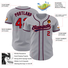 Load image into Gallery viewer, Custom Gray Red-Navy Authentic Baseball Jersey