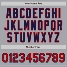 Load image into Gallery viewer, Custom Gray Red-Navy Authentic Baseball Jersey