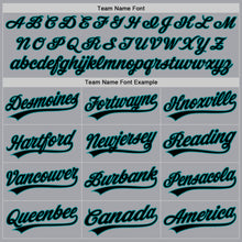 Load image into Gallery viewer, Custom Gray Black-Teal Authentic Baseball Jersey