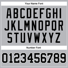 Load image into Gallery viewer, Custom Gray Black Pinstripe Black-White Authentic Basketball Jersey