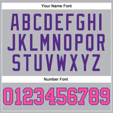 Load image into Gallery viewer, Custom Gray Black Pinstripe Pink-Purple Authentic Basketball Jersey