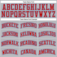 Load image into Gallery viewer, Custom Gray Royal Pinstripe Red-White Authentic Basketball Jersey